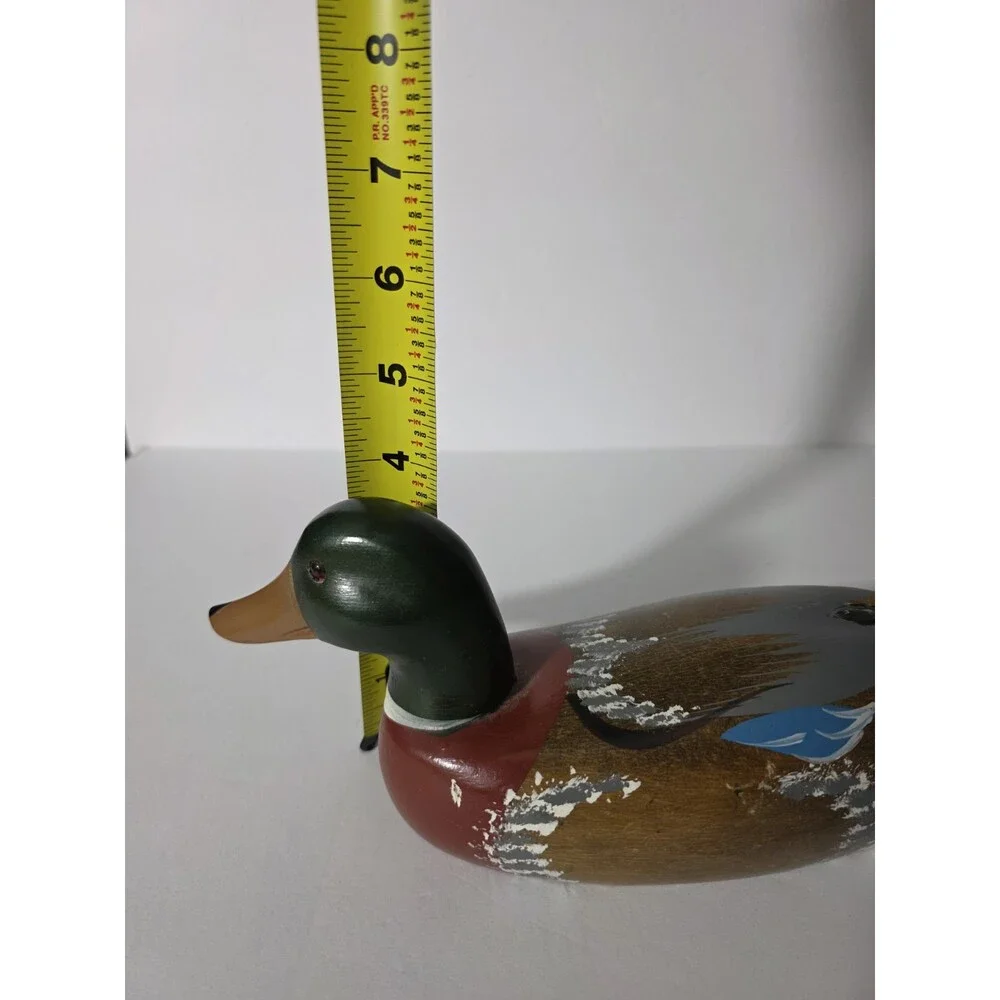 ​Vintage Hand-Carved Wooden Mallard Duck Decoy - 10